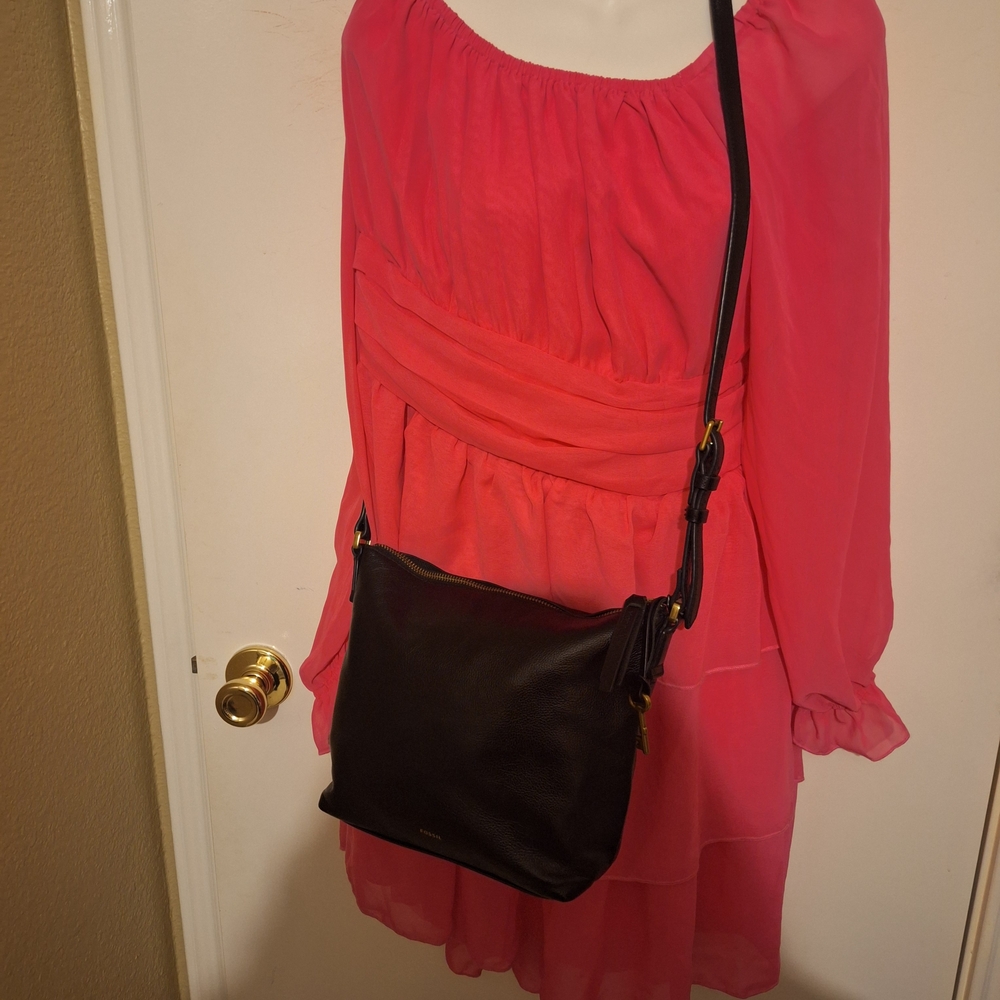 Fossil Black Leather Crossbody Bag - Picture 2 of 10